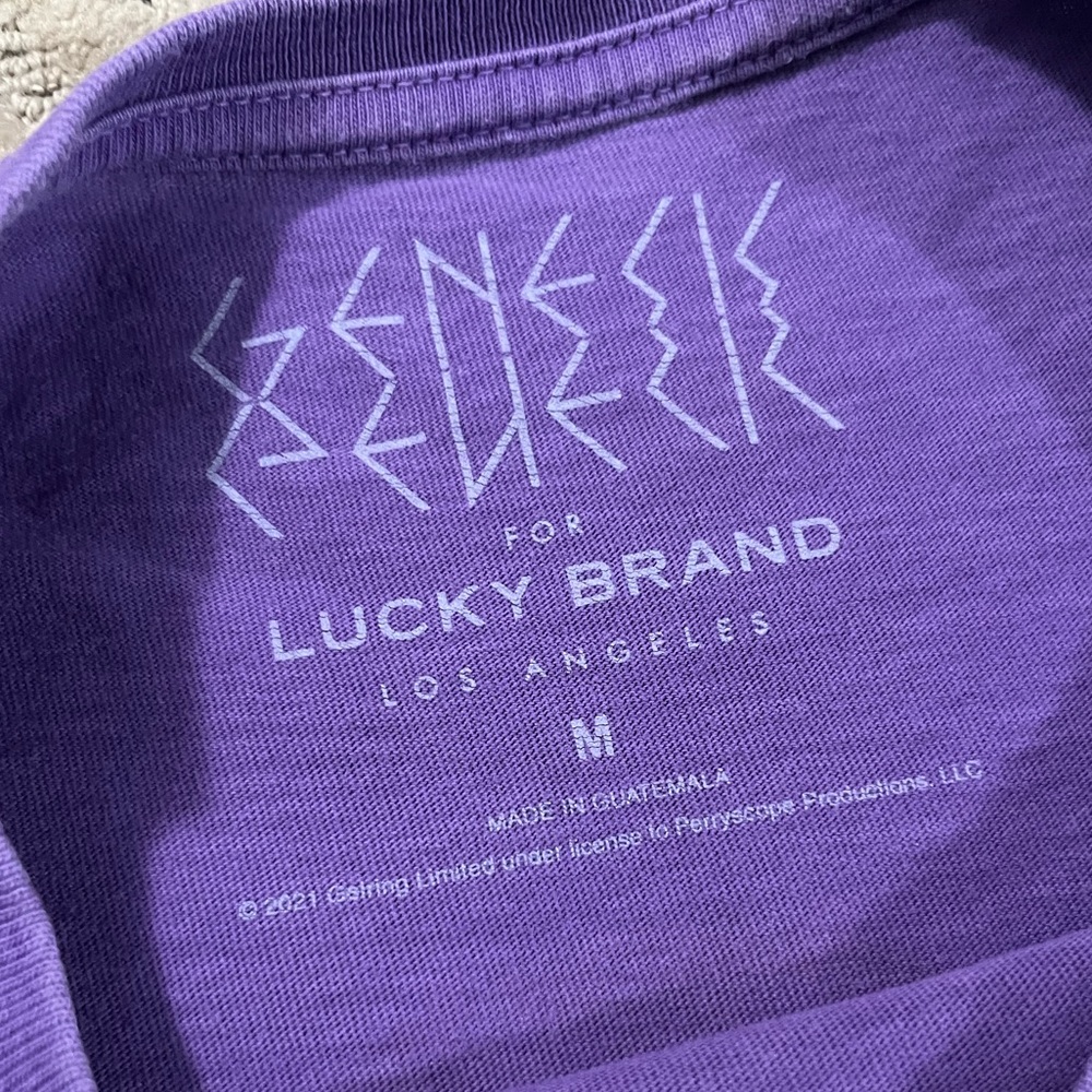 🎸 '21 Genesis Band I Can't Dance Album 2 Side Tour Reprint Purple Lucky Brand T - Picture 4 of 16